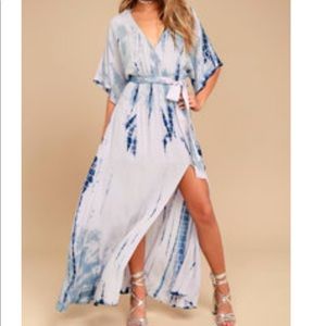 Lulus blue tie dye maxi